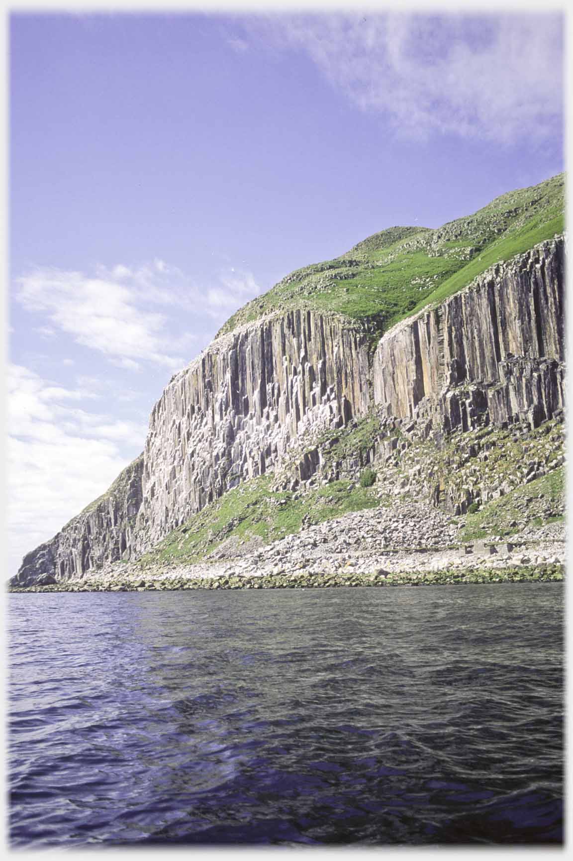 Cliffs seen from sea.