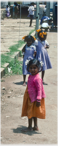 Children in street.