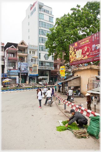 Street with Hoa Viet Hotel.