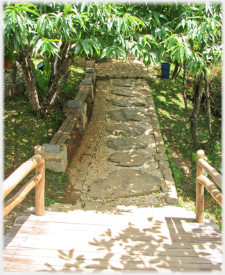 Path with inset stepping stones.