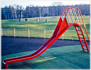 Child's slide in bright colours.