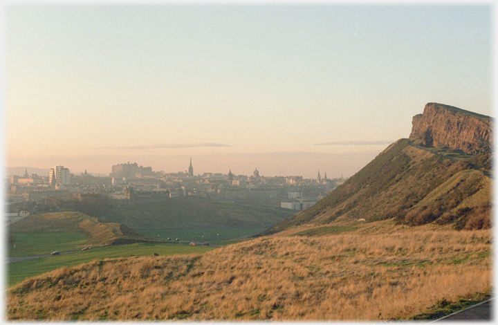 Looking across the city from beside the Crags.