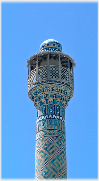 One of the minarets on the Friday Mosque.