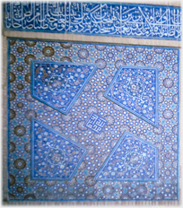 Detail of tile work in the Friday Mosque.