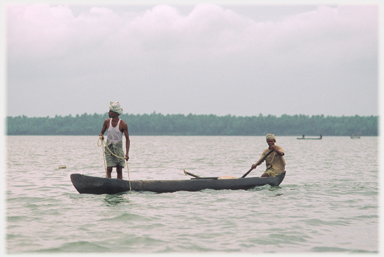 Man canoeing.