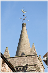 Tolbooth spire and weathervane.