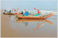 Beached boats in Tinh Gia.