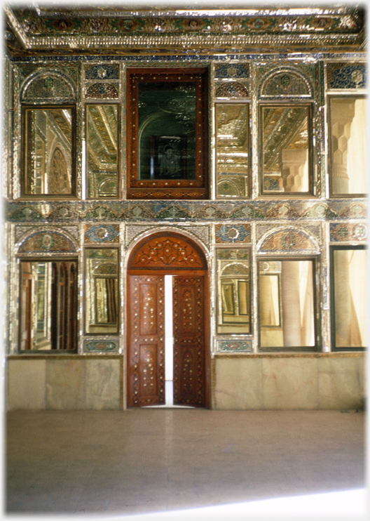 The mirrored reception room in the Narenjestan in Shiraz, Iran.