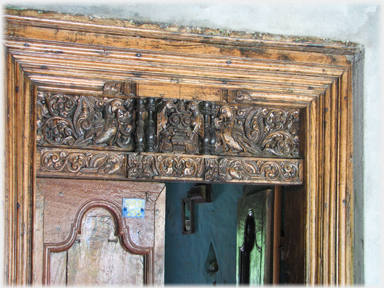 Carved door lintel.