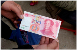 Renminbi 100 note.