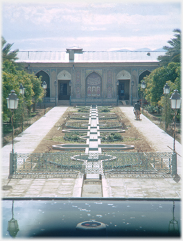 Narenjestan entrance building and garden.