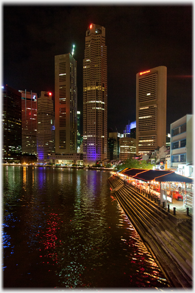 UOB building and river at night.
