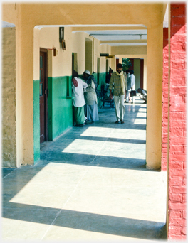 The corridor with patients.