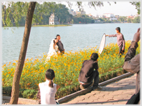 Hoan Kiem Lake as photographers' backdrop.