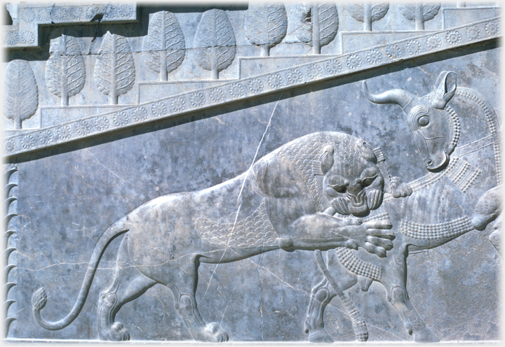 Group sitting around on grass watching teacher.