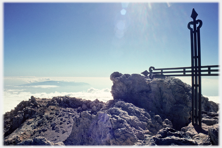 Cross on the top of Mount Teide, Tenerife.