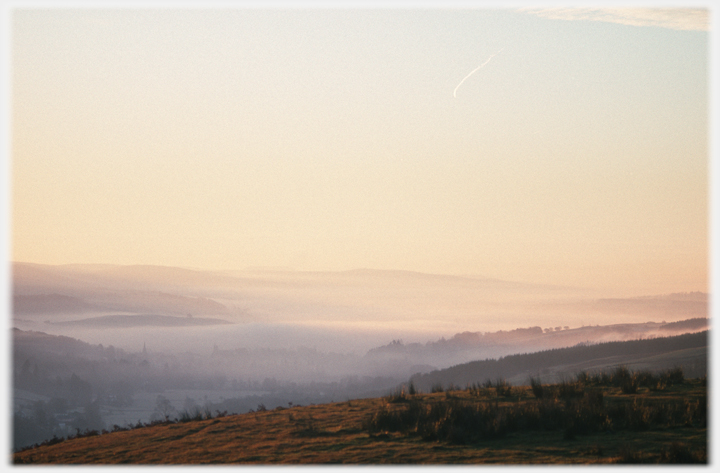 Sun rise looking over Moffat.