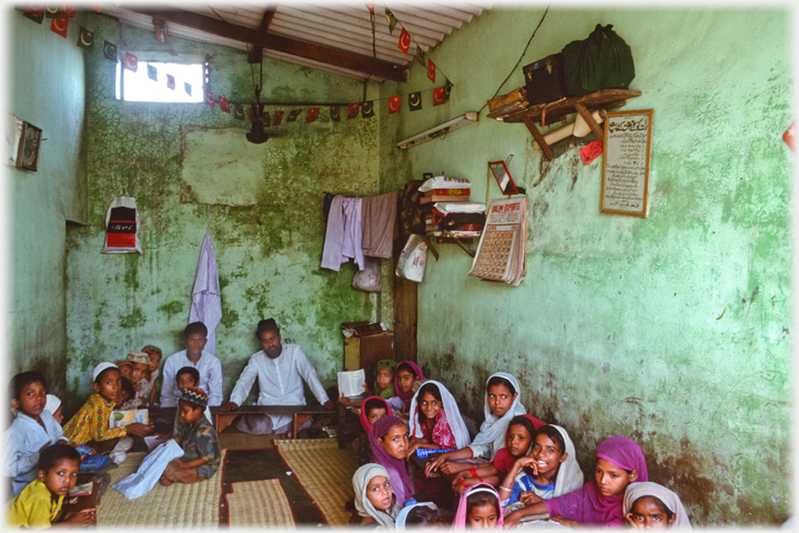 Islamic class of teachers and pupils.