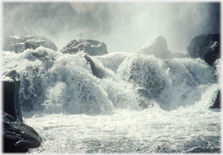 Waterfall at Thingvellir in western Iceland.