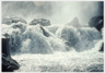 Water tumbling in a cascade in Iceland.