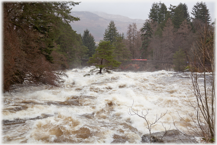 River in full spate.