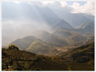 Shafts of light on the landscape north of Sa Pa in Vietnam.