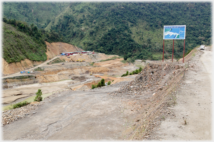 Valley area which has been scraped of all vegitation.