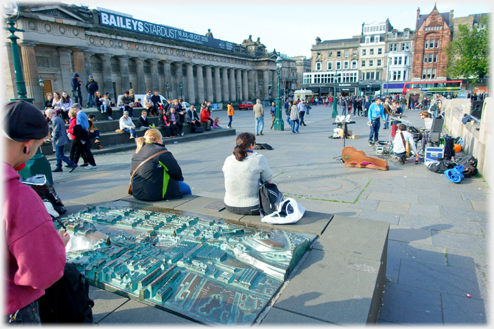 Model of town in its own environment.