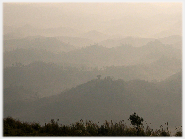 Range after range of hills fading into the distance.