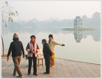 Social gathering at Hoan Kiem Lake in Ha Noi.