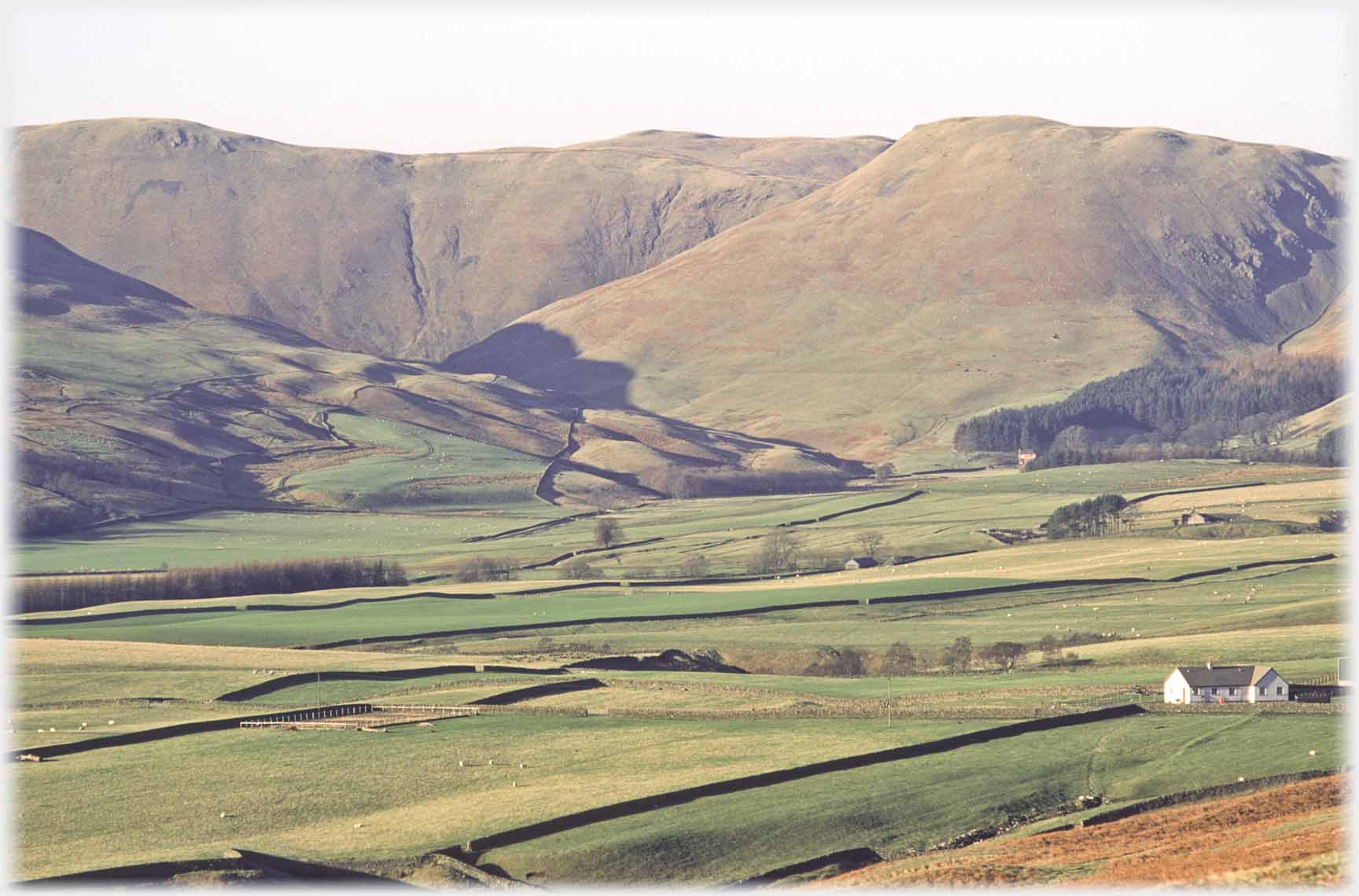 Lapping slopes of hills.