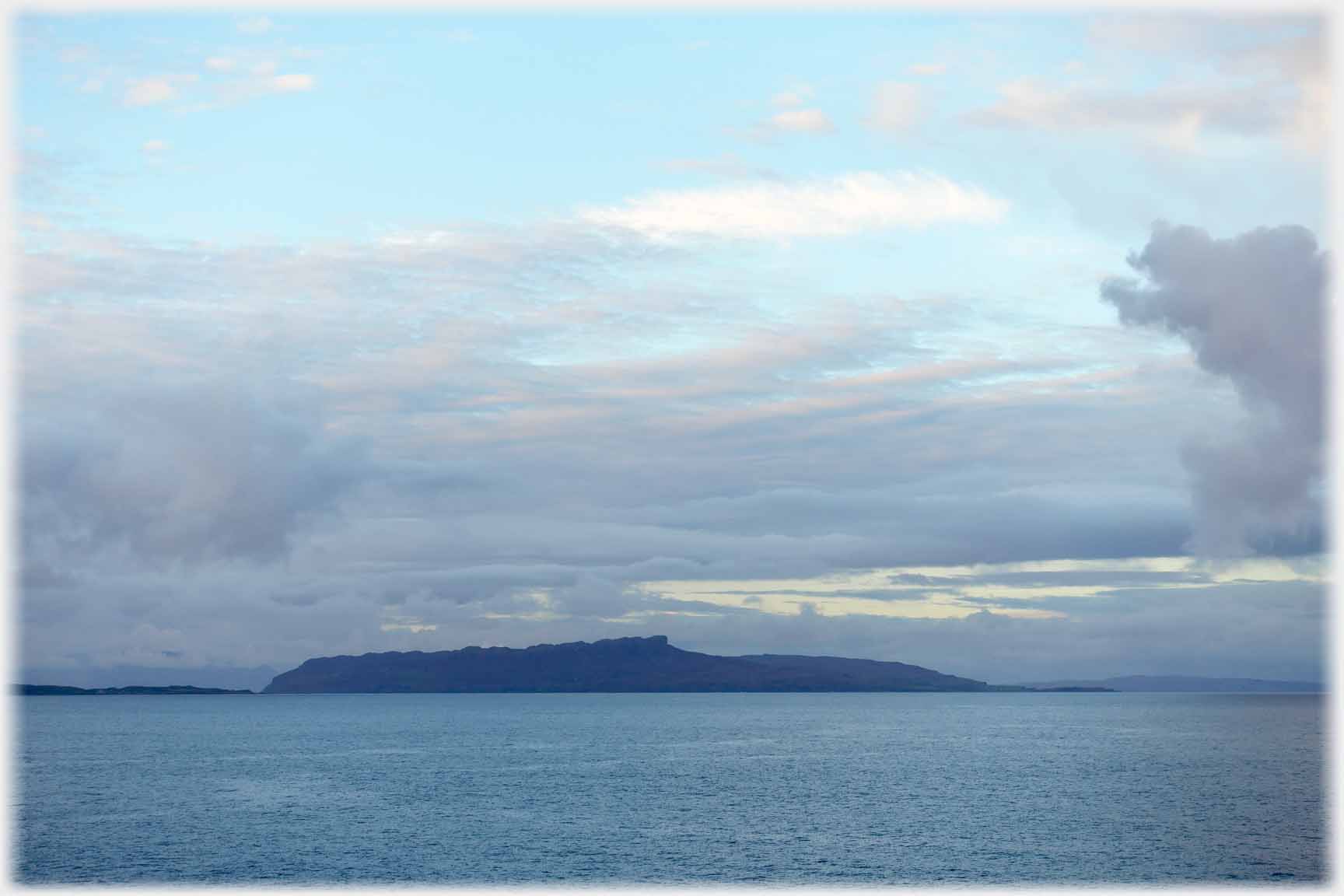 Silhouette of island.