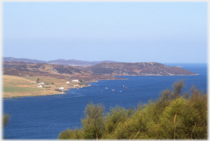 Coastline with houses.