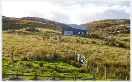 Modern house in rough ground.