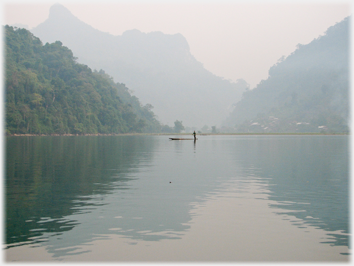 Fisherman on Ba Be Lake.