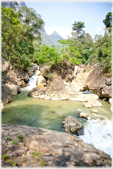 Cascades on one of the the lake's feeder rivers.