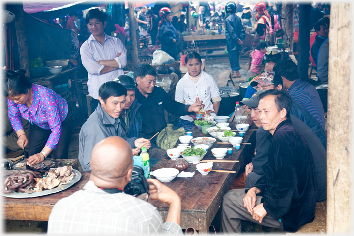 Meal in market hall.
