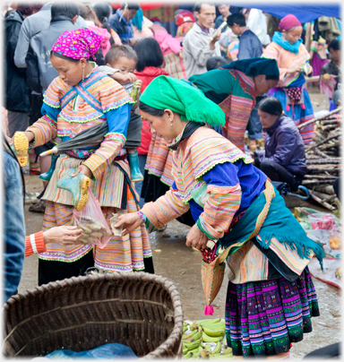 Woman paying.