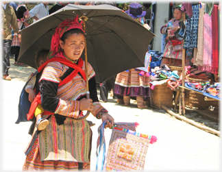 Woman with bags.