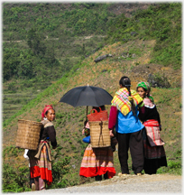 Women walking to market.