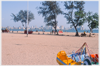 Beach in Bombay looking at central downtown.