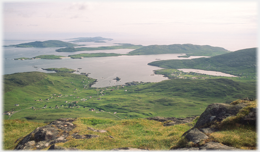 Castle Bay and the islands to the south of Barra.