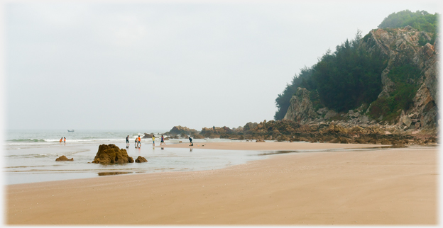 Playing in the sea