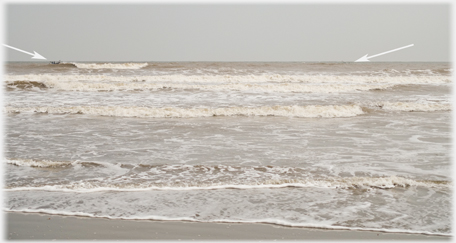 Fishing boat in swell