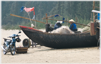 Motorbike by boat