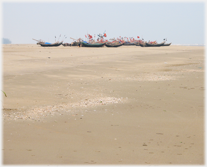 Boats beached high up