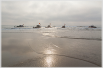 Fishing boats at the shore near Tinh Gia.