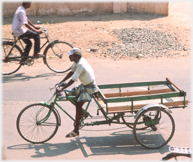 Tricycle as carriage vehicle.