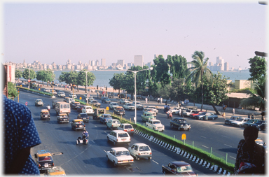 Marine Drive the sea beyond.