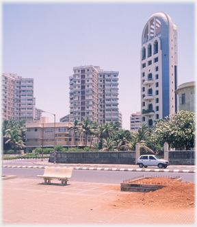 Stylish apartment blocks.